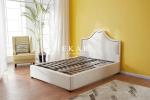 Simple Design Upholstery Headboard Wooden Kingsize Modern Bed
