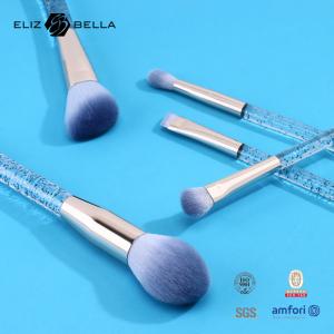 5pcs Transparent Plastic Handle Cosmetic Brush Set Customized Packag