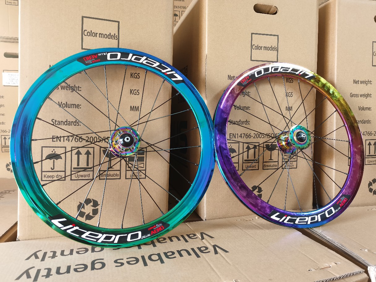 20 Inch Carbon Fiber Wheelset for Road Bicycles 8/9/10/11 Speed Double Wall Rainbow Color