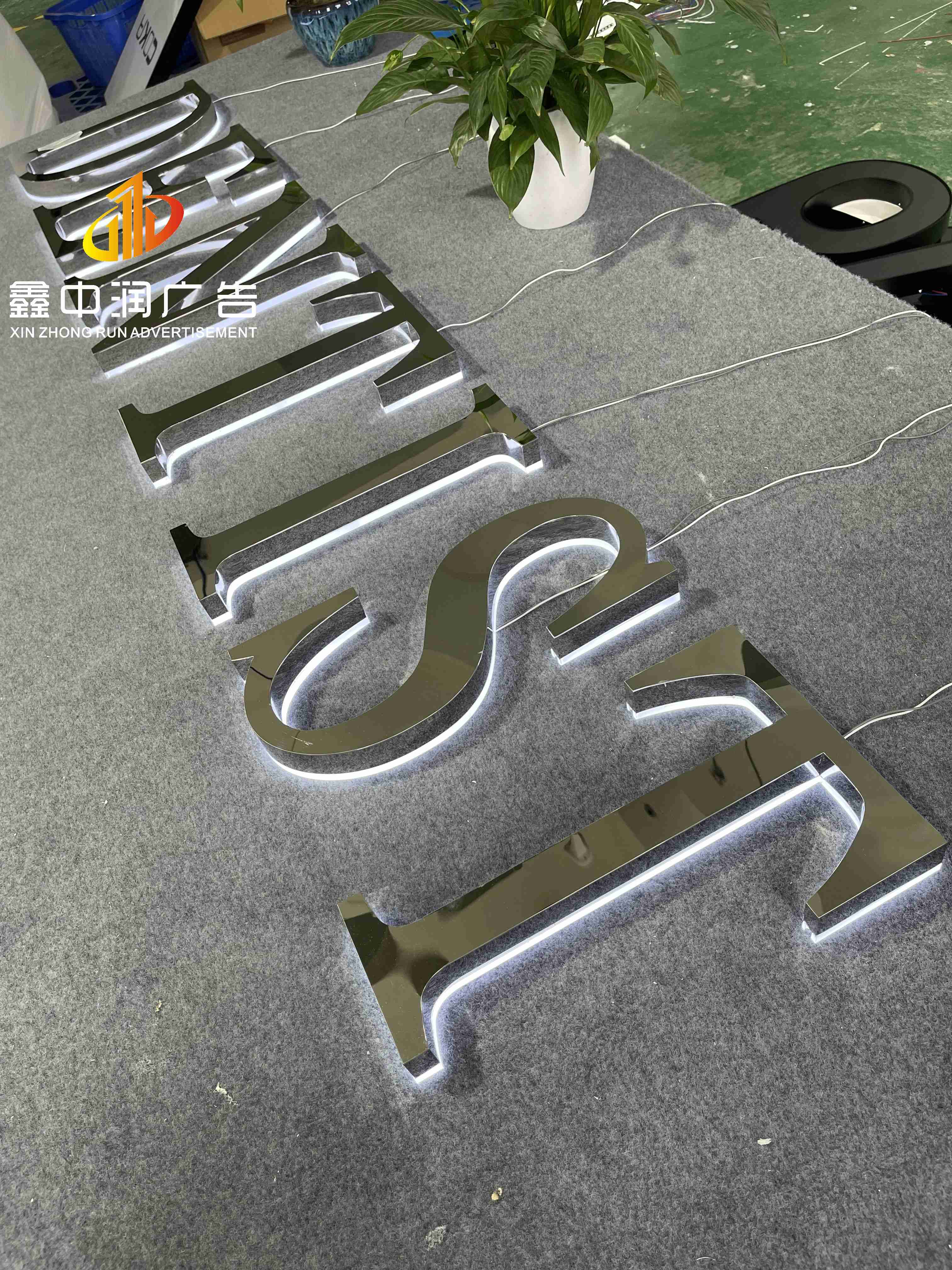 Factory supplier custom silver mirror 3D backlit Led lettering signs
