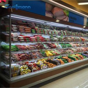 China Vertical Open Display Chiller LED Multideck Air Curtain Cabinet Fridge 2067mm Height factory