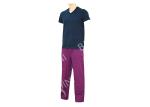 Comfortable Mens Luxury Sleepwear Jersey Shirt Short Sleeve And Woven Printed