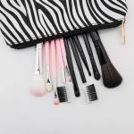 3 Pack Zebra Striped PU Leather Toiletry Travel Bag