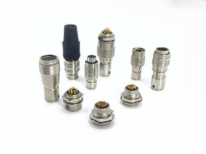China Hirose Compatible HR25 HR10 HR7 Push Pull Circular Connectors Brass Chrome Plated Shell factory