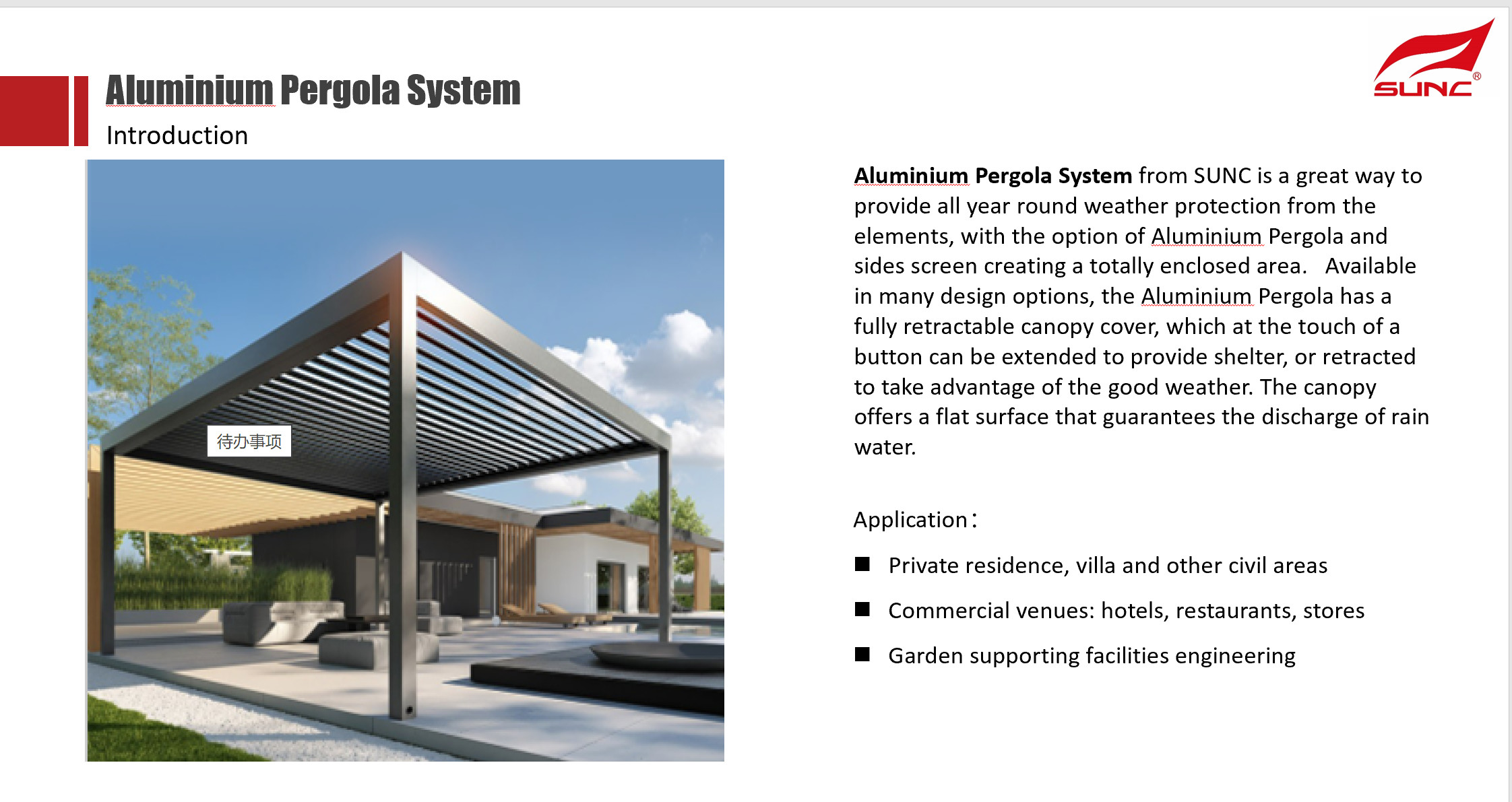 Louver Roof Outdoor Motorized Aluminium Pergola Anodic Oxidation