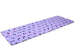 China Anti Fatigue Printing PU Yoga Mat Purple Color Vivid Printing Designs factory