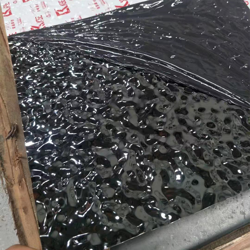Foshan Factory Direct PVD Black Titanium Water Ripple Stainless Steel Sheet Price
