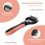TPR Dog Hair Remover Brush Portable Double Side Shedding Comb For Dogs