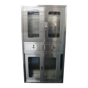 China Hospital Furniture Instrument Stainless Steel Medical Cabinet With Solid Structure factory