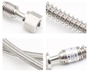 China Laboratory Lines Flexible Stainless Steel Tubing 2.5m 3m Length Female Thread Connection factory