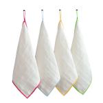 Bamboo Wood Fiber Kitchen Towels Square Shape Customizable Logo Cotton Dish