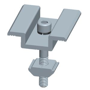China Aluminum 6005-T5 &amp; Sus 304 Anodized SurfaceThin Film Solar Panel Clamps For PV Mounting factory