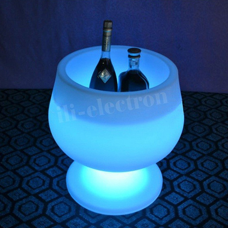 Wine Plastic LED Ice Bucket Flashing Rechargeable For Outdoor