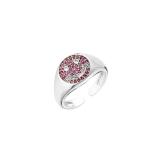 Pave Crystal Free Size Rings Chucky 925 Silver Smiley Face Ring