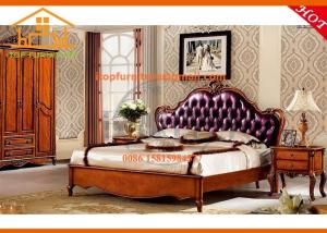 China American style New classic luxury hand carved solid ash wood bedroom furniture set factory