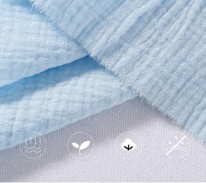 China Natural 40S Combed Cotton Crepe Gauze Fabric Two Layer Dribble Towel factory