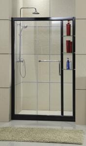 China Black / Chromed Color Glass Shower Enclosures Aluminum Alloy Sliding Outside Shelf 6 MM factory