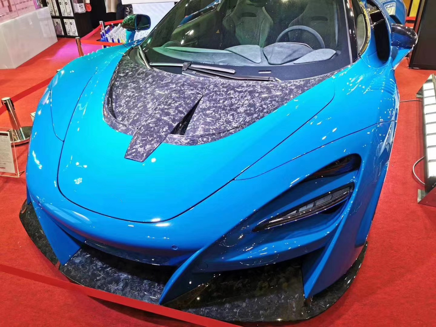 For McLaren 720s Carbon Fiber Hood 720s Upgraded NOVI Style Carbon Fiber Hood Body Kit