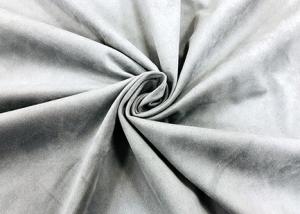 China Synthetic 100% Polyester Suede Fabric For Furniture Light Stone Grey 290GSM factory