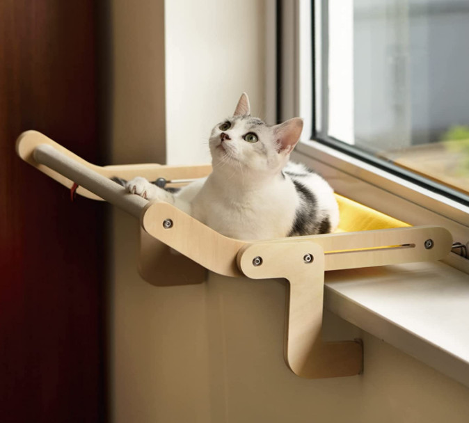 window hanging cat bed