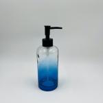 Ombre Blue Glass Modern Bath Accessories With Round Shape Glass Lotion Dispenser