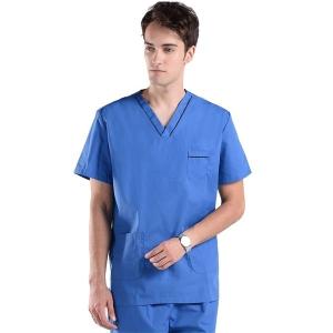 China factory custom hospital lab coat medical scrubs uniforms v neck rayon mix fabric men uniform scrubs factory