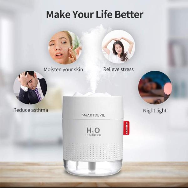 SmartDevil USB Air Humidifier 2000mAh Battery 500ml Small Room Humidifiers
