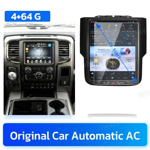 VIKNAV 10.5 inch For Dodge Ram 1500 (2013-2018) Automatic Touch Screen Android