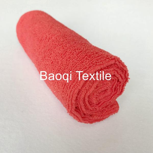 Red solid stripe 100% poly bathroom absorbent water drying wipe,cake towels