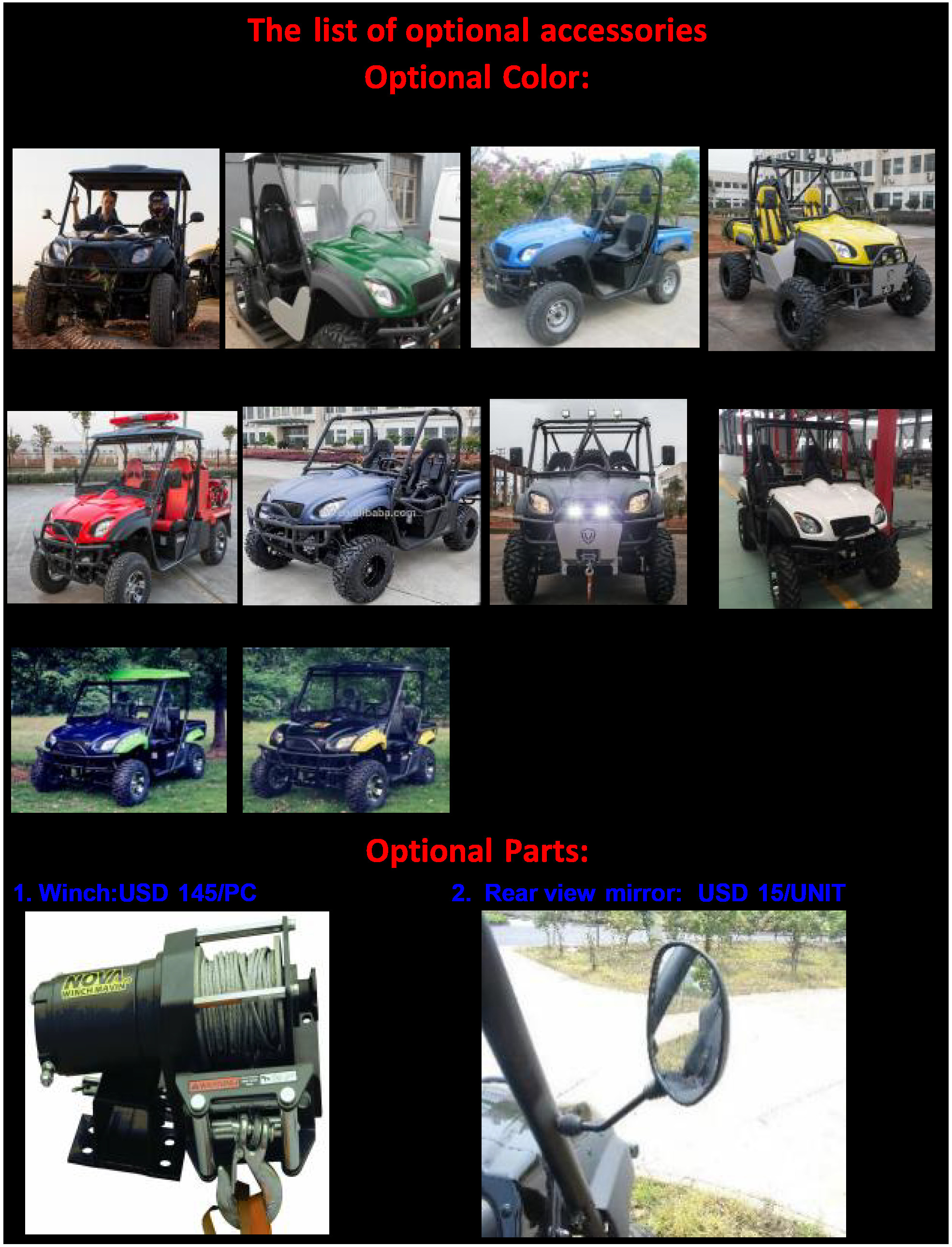 5KW/8KW TWO SEATS ELECTRIC FARM UTV 4X4 CARRIER TRUCK WITH EEC