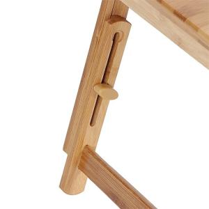 Folding Adjustable Bamboo Laptop Stand Desk Sustainable Wood Custom