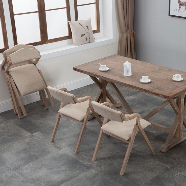 Durable and Stylish Nordic Folding Wood Restaurant Dining Chairs in Northeast Ash with Weight Limit of 150K