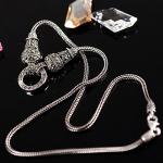 925 Sterling Silver Wheat Chain Necklace Thai Vintage Marcasite Necklace