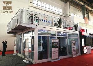 China Two Stories Prefabricated Container Homes Glass Wool Material With Double - Glazing factory