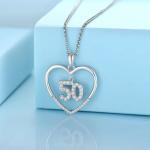 YASVITTI Custom Fashion 925 Sterling Silver Heart Necklace Number 50 and 30