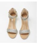 BS172 Fashion Sandals Women'S European And American Rhinestone Cross Strap Back