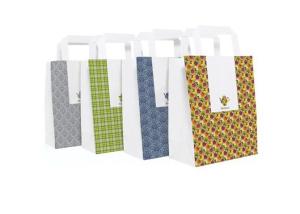 China C2s Paper Food Packaging Bags For Promotion, Personalized Custom Paper Gift Bag factory