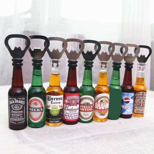 Multifunction Bottle Shape Beer Opener Custom Logo Wall Mount Beer Fridge Magnet