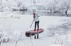 China PVC Drop Stich Inflatable Snow Air Board On Ice Lake factory