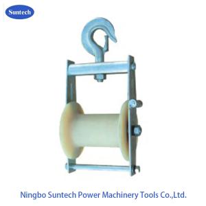 China Nylon Roller Aerial Cable Conductor Stringing Blocks 5 KN Galvanzied Frame on sale