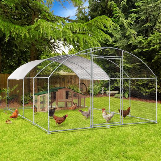 Large Metal Chicken Coop Outdoor Walk in Chicken Cage Hen Run House Rabbits with