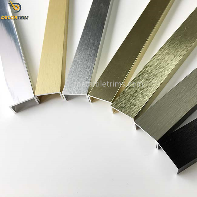 Decorative U Channel Strip , Tile Border Trim For Wall 20×10×2500mm