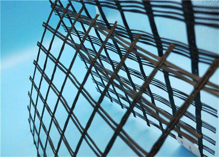 Heat Resistence Width 1m 25KN Geogrid Fabric For Roads