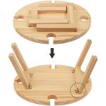 Wooden Portable Folding Round Tray Table for Outdoor Camping Beach Travel and