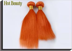 China Orange Virgin Human Hair Extensions 12 Inch Double Stitch Weft Single Drawn factory