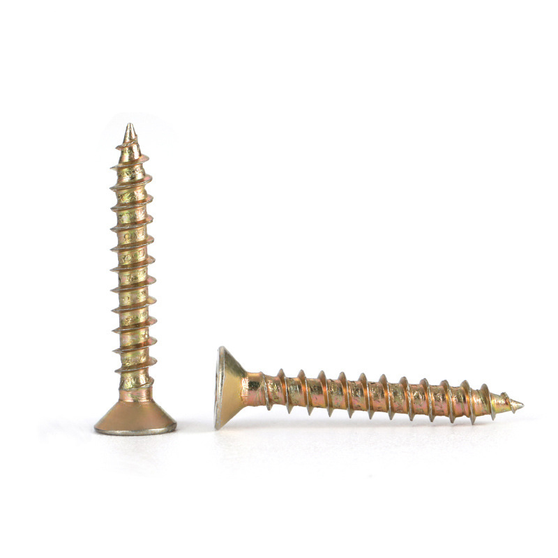 INCH Steel Countersunk Head Self Tapping Yellow Zinc Wood Chip Board Screw Direct Supply