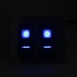 Blue LED 24V 5 Pin 2 Gang Rocker Switch Panel for boat