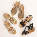 BS042 Sandals Women2020 Summer New Sandals Casual Fashion Word Belt Mid-Slope