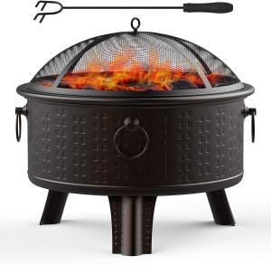 China Backyard Garden Stove Charcoal Barbeque Pits With Spark Screen Cover factory