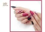 Stiletto Rose Red And Black DIY Fake Nails OEM Fashion Printing